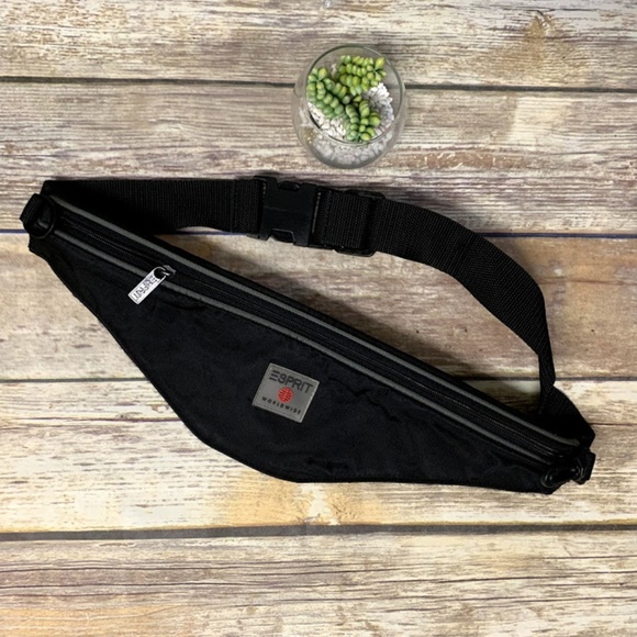 Esprit Handbags - Vintage ESPRIT Black & Gray Skinny Fanny Pack 90s